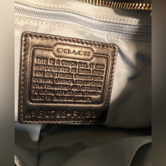 Coach blue suede and leather satchel - Picture 8 of 9